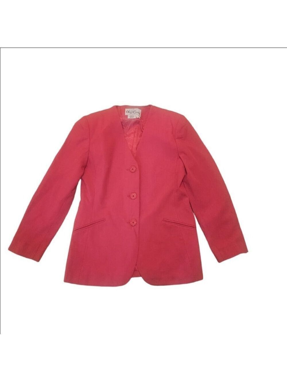 Women's Oleg Cassini NWT Hot Pink Tailored Blazer Jacket, Size 8